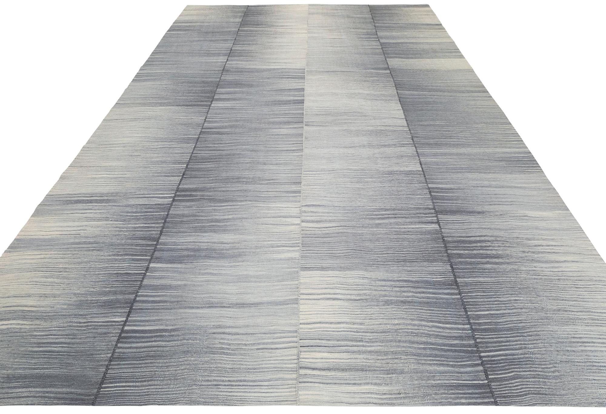 Contemporary NASIRI Carpets Mazandaran Collection Grey Flatweave  For Sale