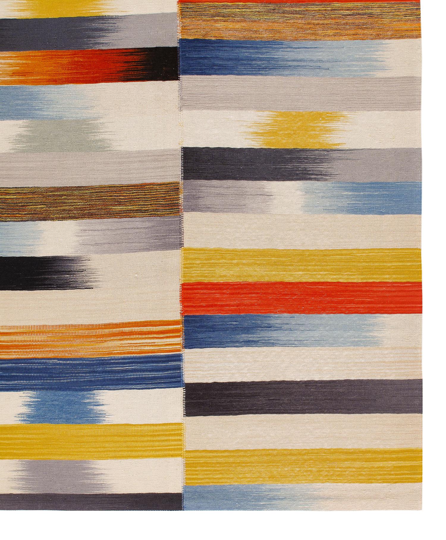 NASIRI Carpets Mazandaran Collection - Multicolor Flatweave  In New Condition For Sale In New York, NY