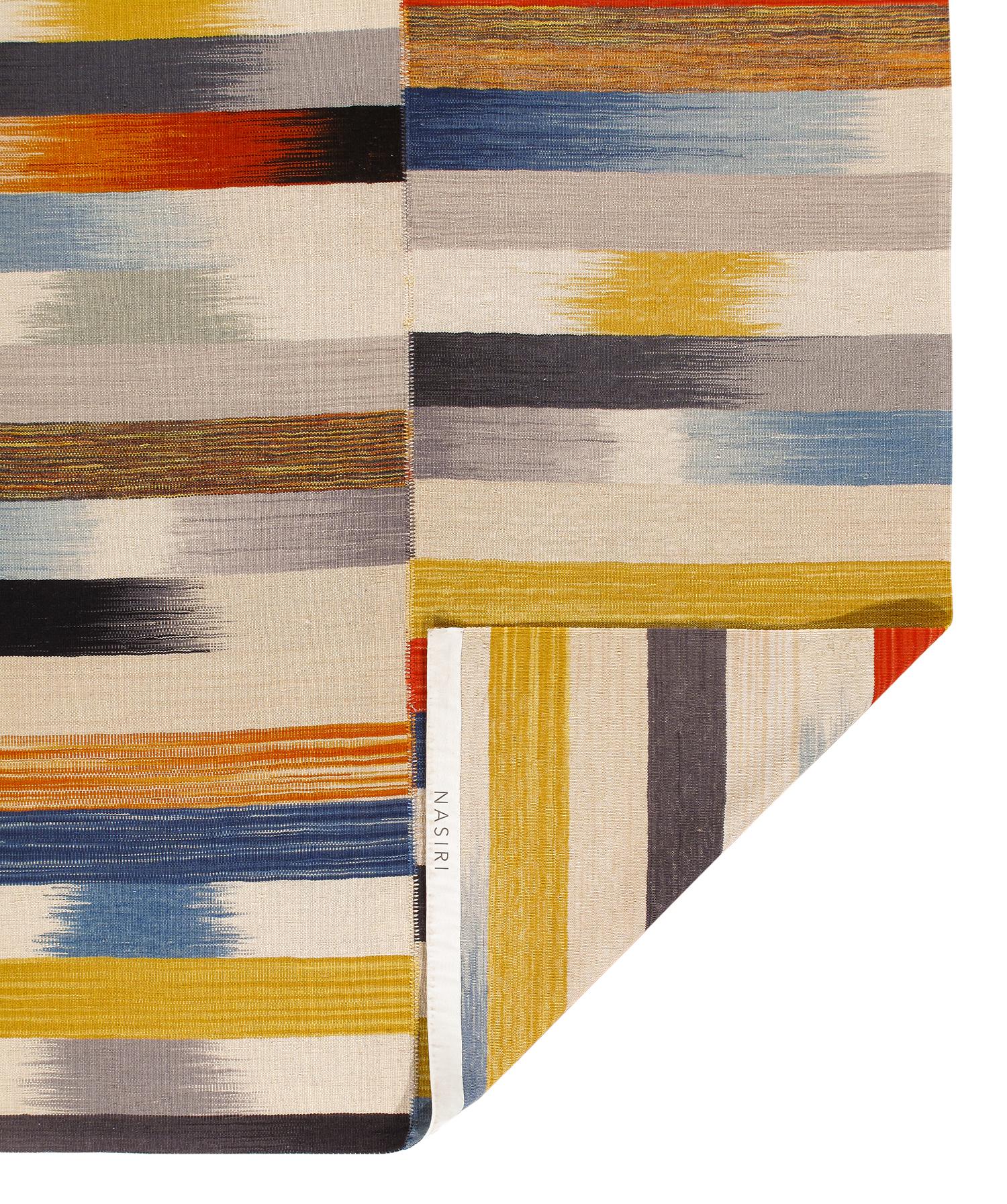 Contemporary NASIRI Carpets Mazandaran Collection - Multicolor Flatweave  For Sale