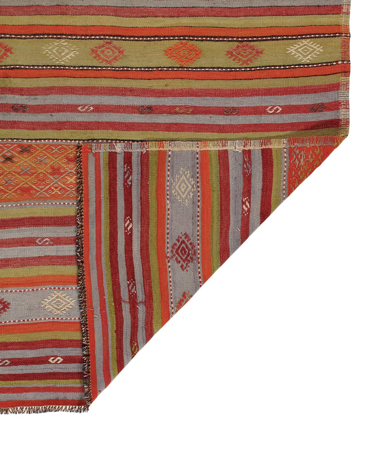 NASIRI Carpets Vintage striped Tribal kilim Rug  In Excellent Condition For Sale In New York, NY