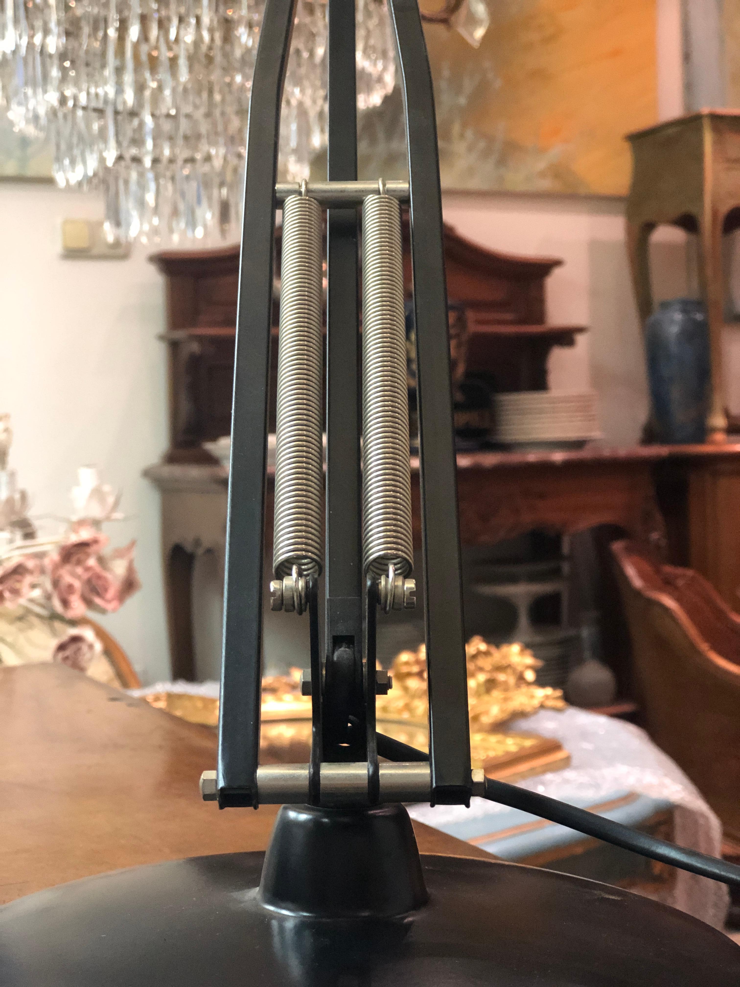 20th Century Naska Vintage Aluminum and Steel Table Lamp Designed by Fontana Arte For Sale