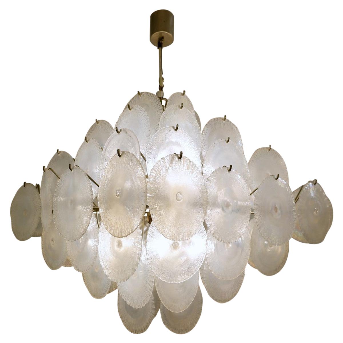 Nason Chandelier with Murano Glass Discs, 1960s