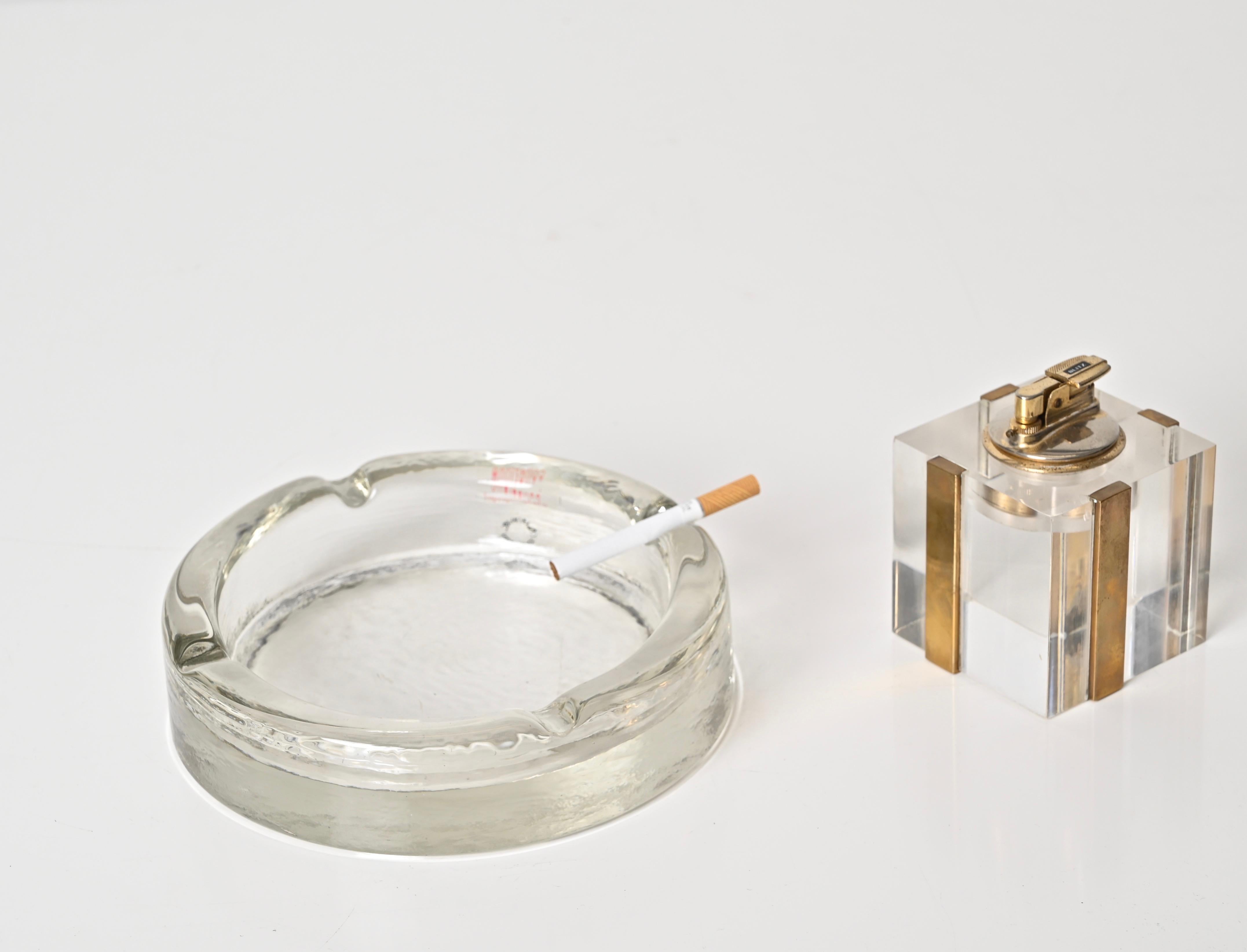 Nason & Co. Aschenbecher aus Murano-Eisglas „Collection“ für Cleto Munari, Italien 1980er Jahre im Angebot 3