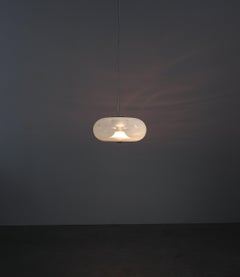 Nason for Leucos Blue Iridescent Pair Pendant Lamps, circa 1960, Italy