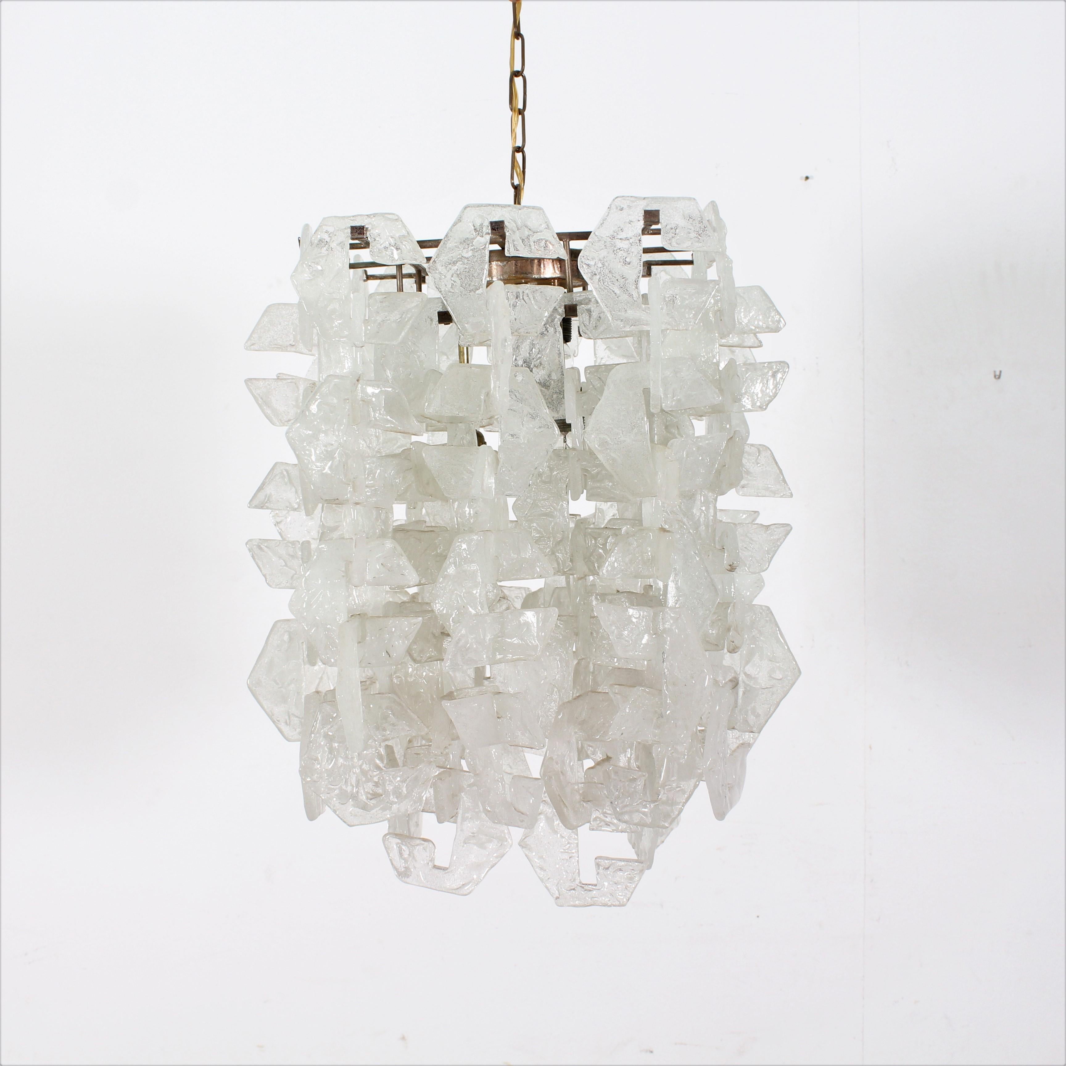 Nason for Mazzega Murano Glass Chandelier Made of Modular Elements 1960s Italy 3