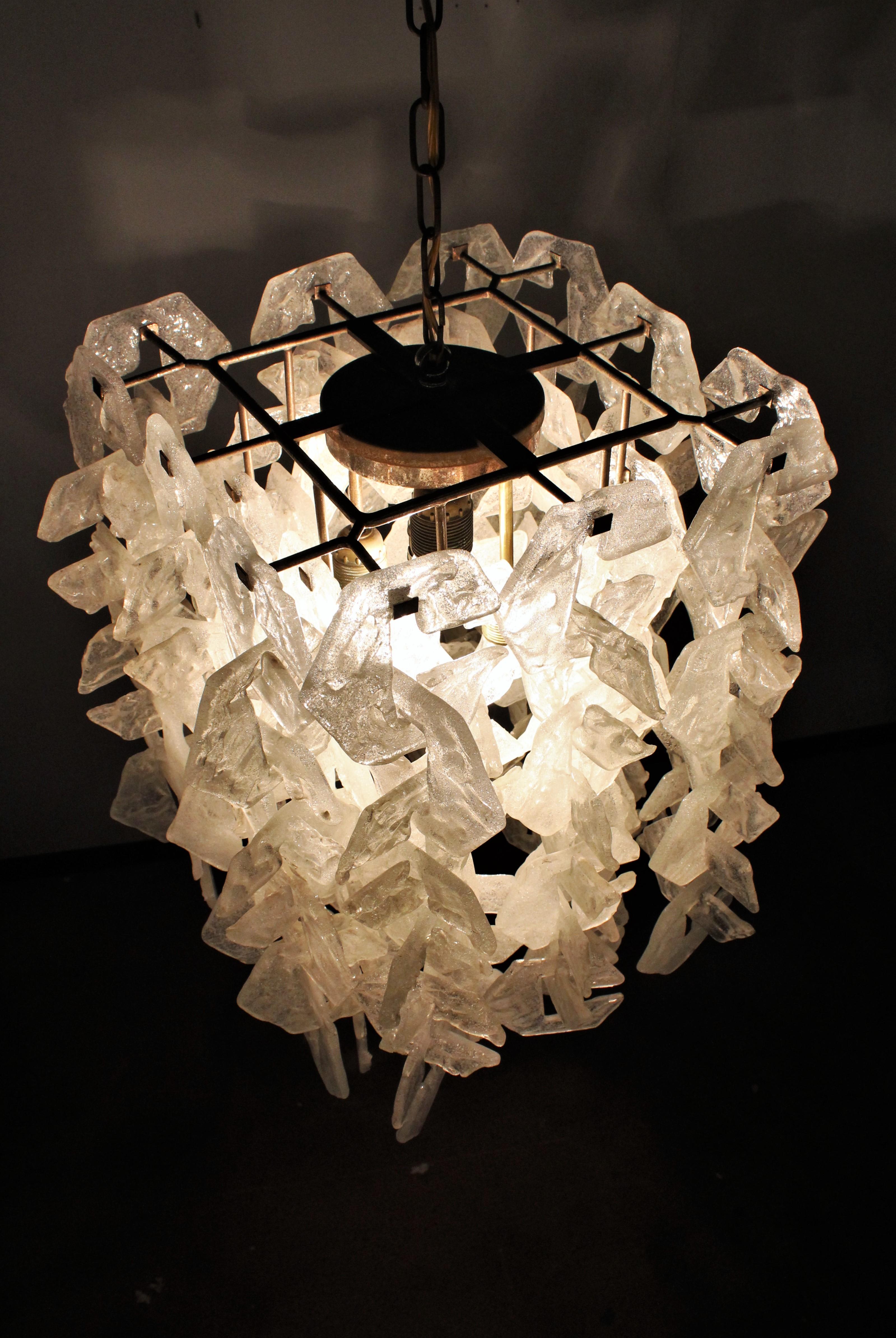 Nason for Mazzega Murano Glass Chandelier Made of Modular Elements 1960s Italy 7