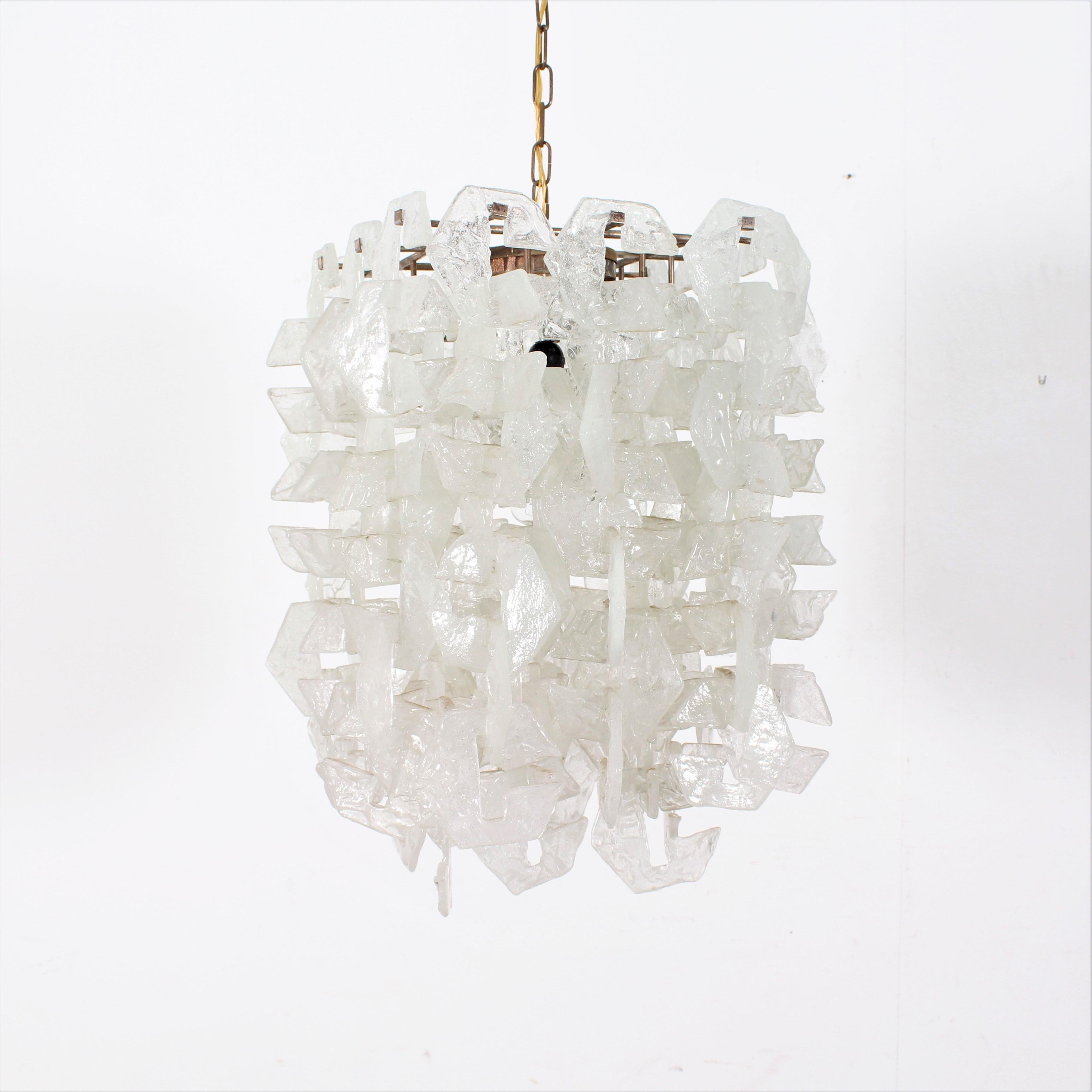 Nason for Mazzega Murano Glass Chandelier Made of Modular Elements 1960s Italy 2