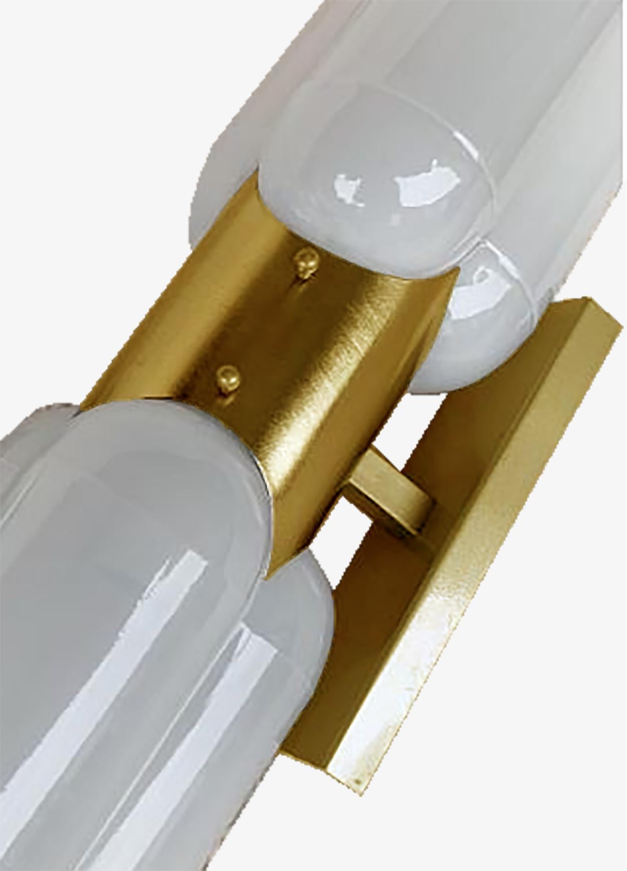 Mid-20th Century Nason for Mazzega Torpedo Murano Glass and Brass Details, 1960's