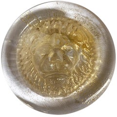 Nason, Italian Murano Glass Leo Lion Paperweight. Venezia Murano Italy