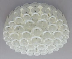 Nason Mazzega or Vistosi Flush Mount Chandelier Flower Sconce Murano Glass 1960s
