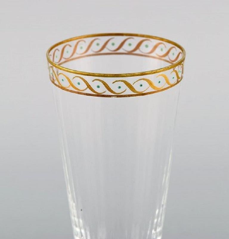 Art Deco Nason & Moretti, Murano, Four Champagne Flutes in Mouth-Blown Art Glass, 1930's