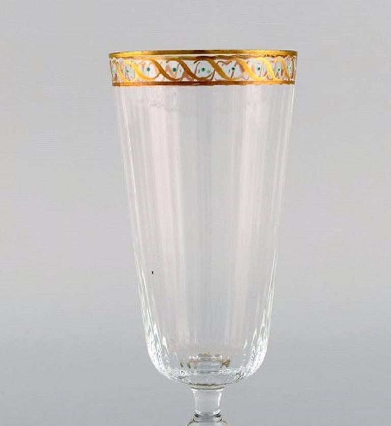 Nason & Moretti, Murano, Four Champagne Flutes in Mouth-Blown Art Glass, 1930's In Excellent Condition In Copenhagen, DK