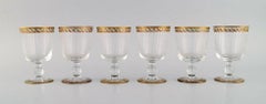 Nason & Moretti, Murano, Six White Wine Glasses in Mouth-Blown Art Glass, 1930's