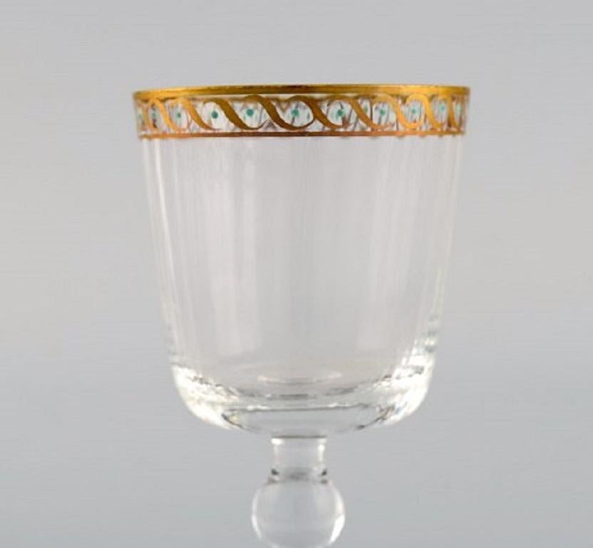 Italian Nason & Moretti, Murano, Six White Wine Glasses in Mouth-Blown Art Glass, 1930's For Sale