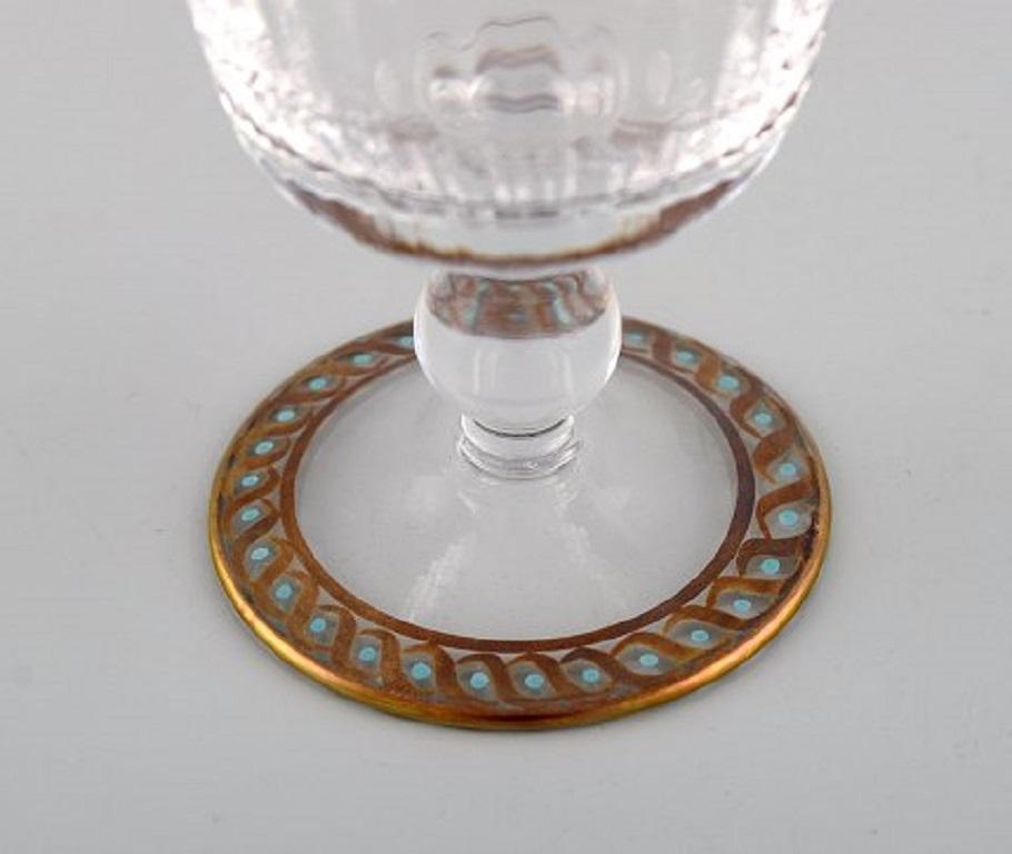 Nason & Moretti, Murano, Six White Wine Glasses in Mouth-Blown Art Glass, 1930's In Excellent Condition In København, Copenhagen