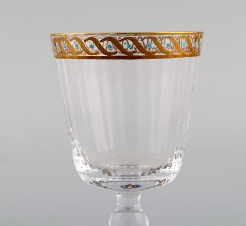 Mid-20th Century Nason & Moretti, Murano, Six White Wine Glasses in Mouth-Blown Art Glass, 1930's