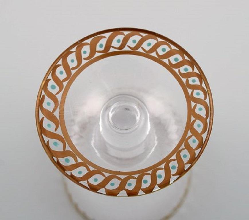 Nason & Moretti, Murano, Six White Wine Glasses in Mouth-Blown Art Glass, 1930's 1