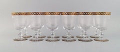 Nason & Moretti, Murano, Twelve Water Glasses in Mouth-Blown Art Glass, 1930's