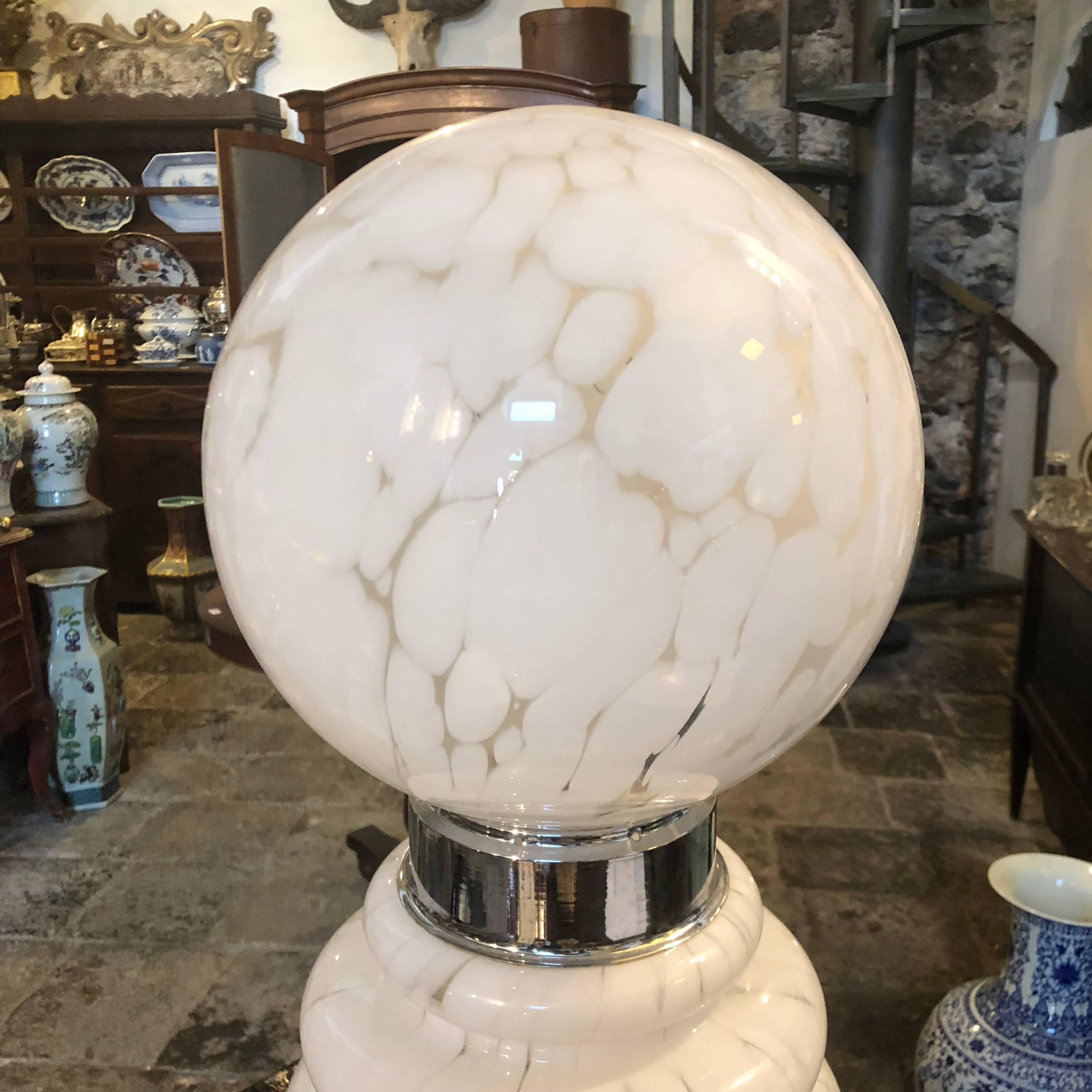 Nason Space Age Italian Murano glass Table Lamp for Mazzega, circa 1965 7