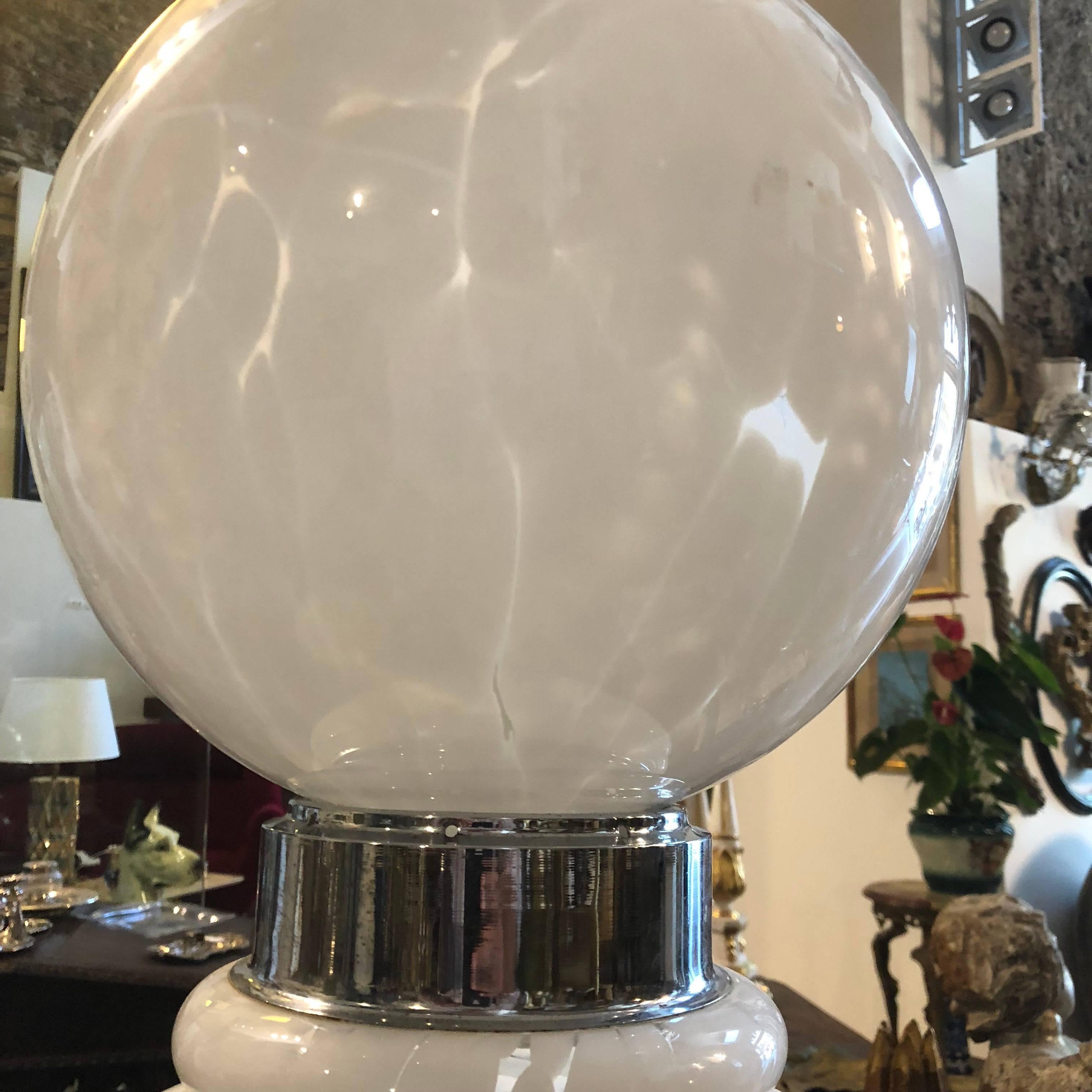 Nason Space Age Italian Murano glass Table Lamp for Mazzega, circa 1965 1