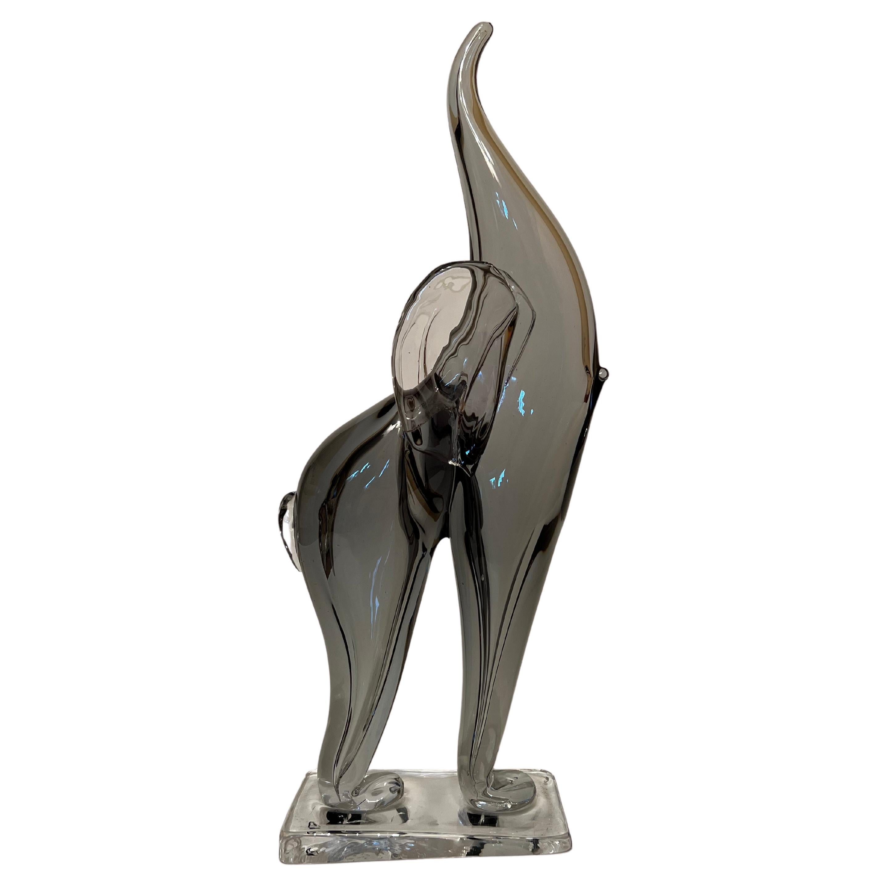 Nasonmoretti 1950s Elephant Statue in Murano Glass For Sale