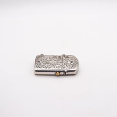 NASSAU 1905 Semi Automatic Pocket Petrol Lighter In Engraved .925 Sterling Silve