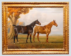 Dos cazadores en un paisaje abierto