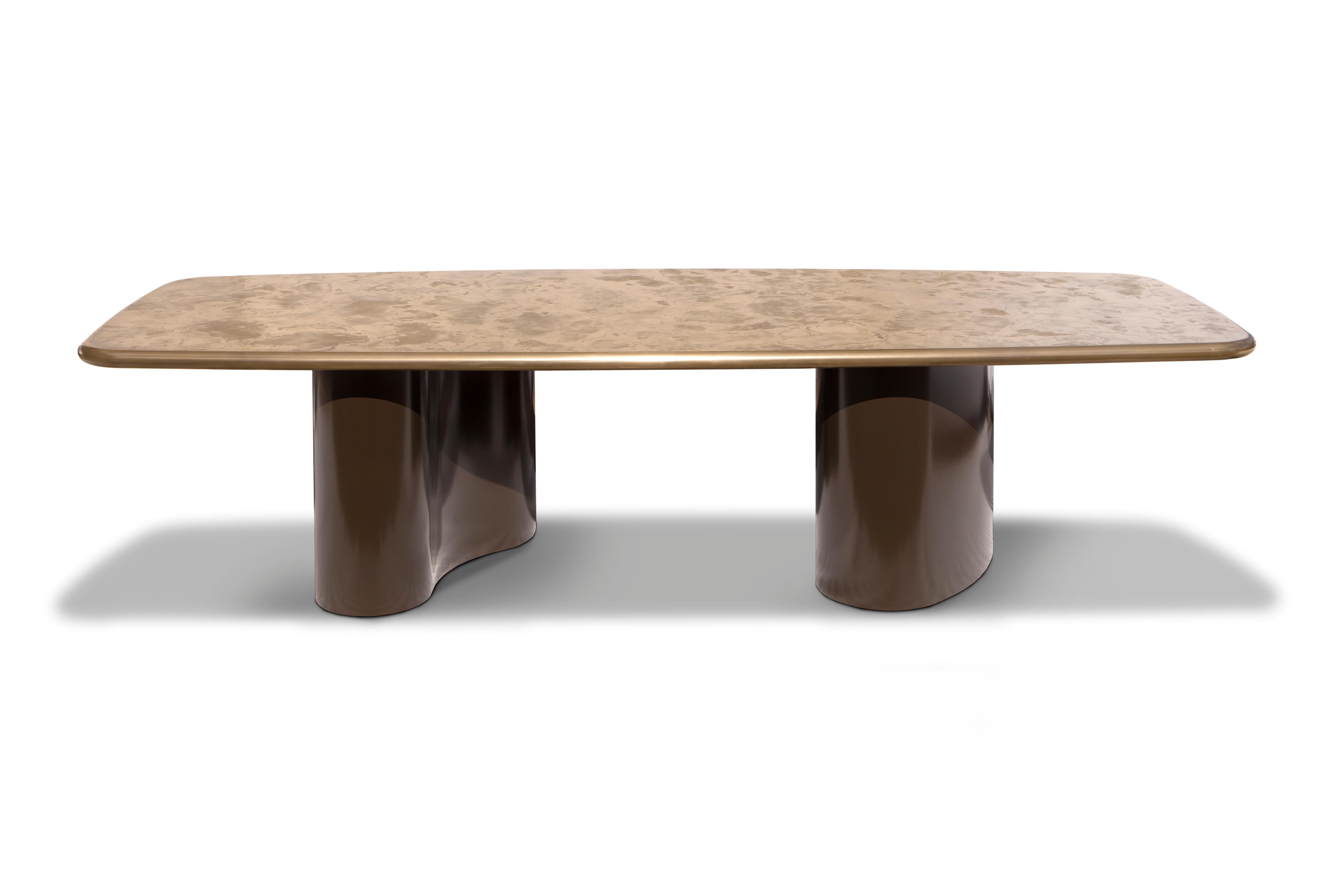 gold dining table base