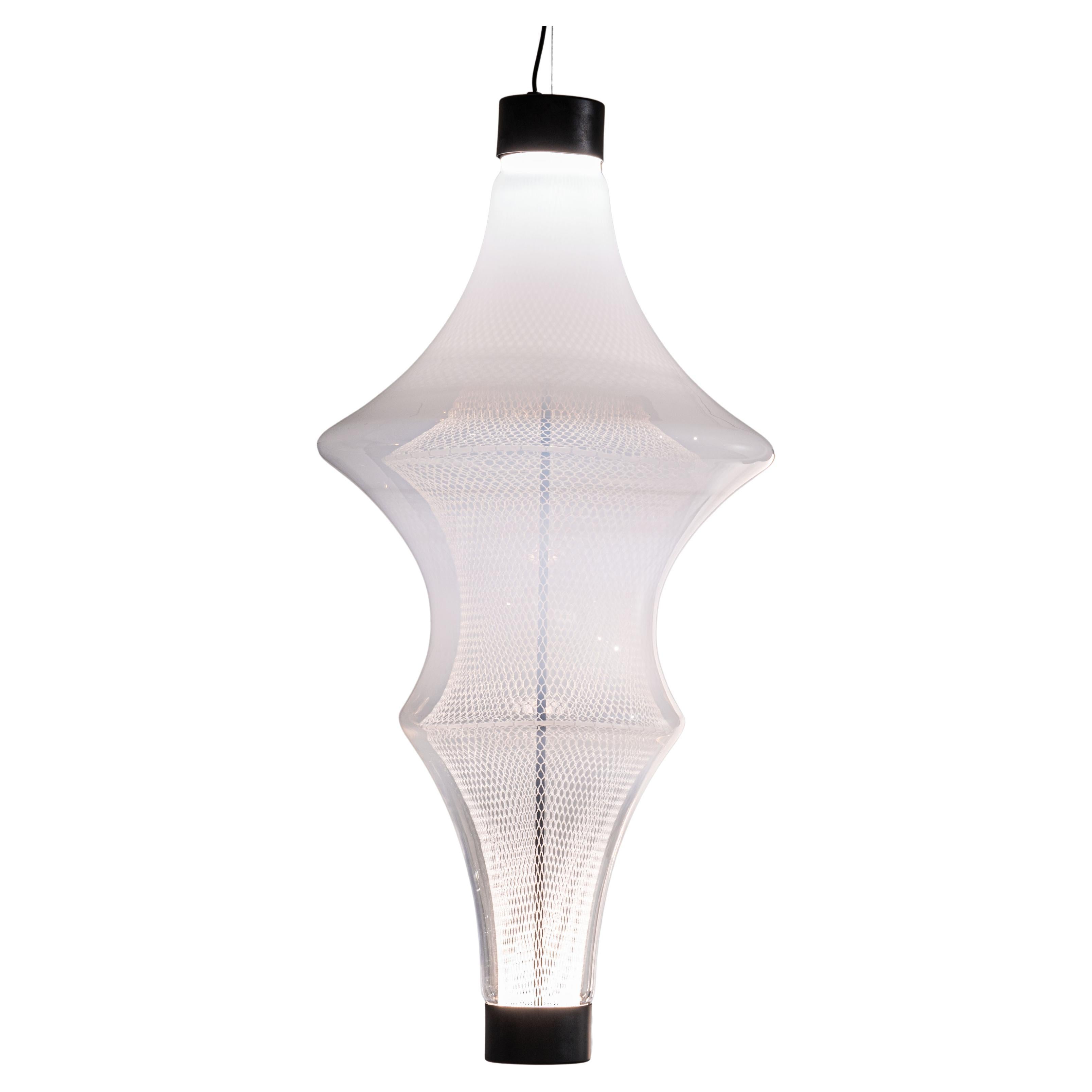 Nasse 02 Large by Marco Zito & BTM - Lampe pendante en verre soufflé de Murano en vente