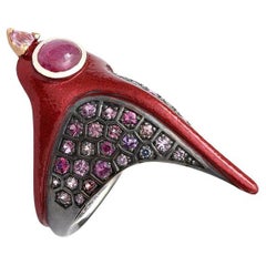 Nassellaria ring - ruby & pink sapphires