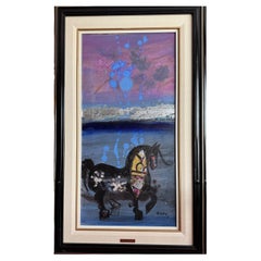 Nasser Ovissi Black Stallion 1989 Olio su tela