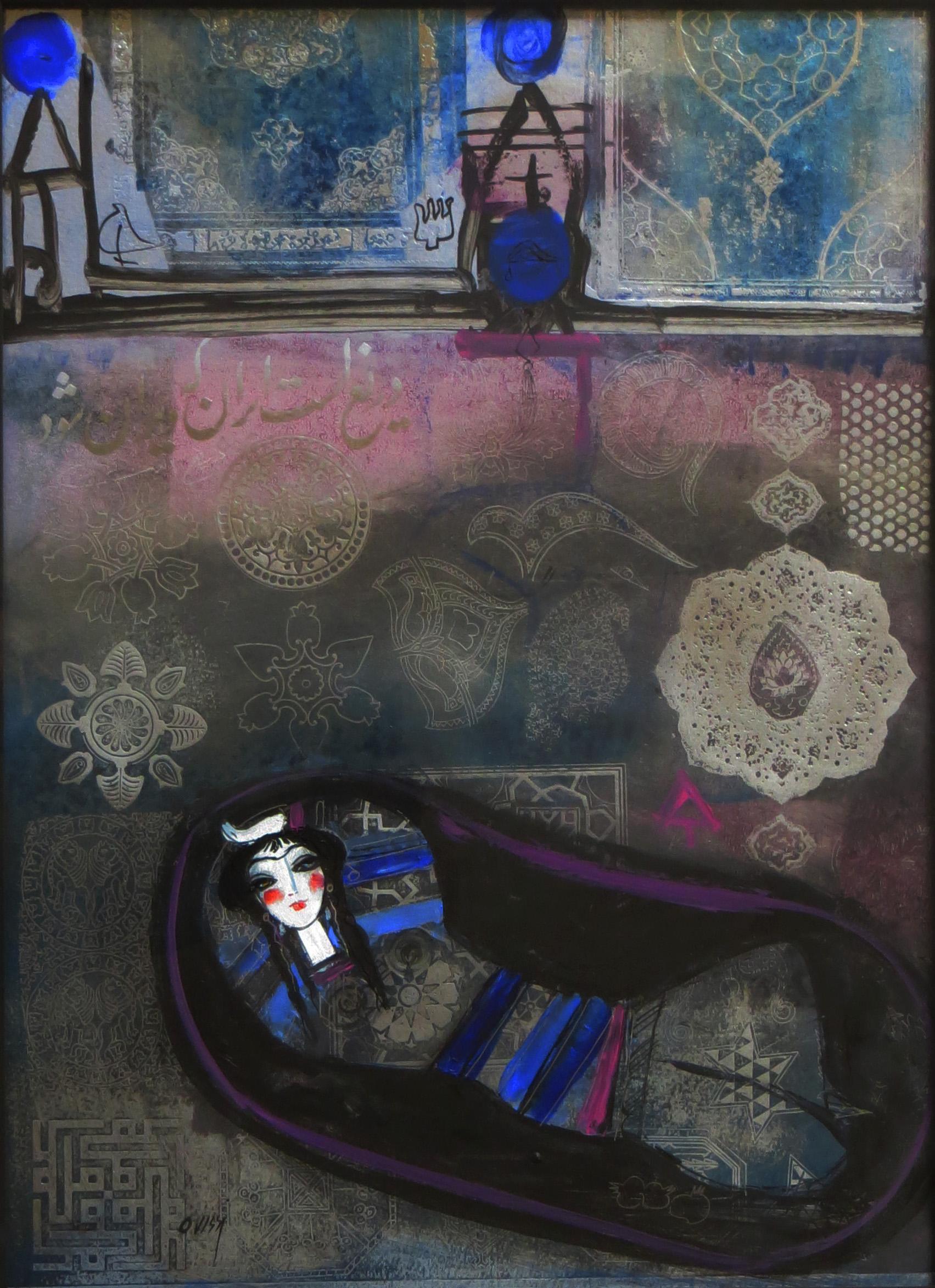 Nasser Ovissi Figurative Painting - Girl in Blue