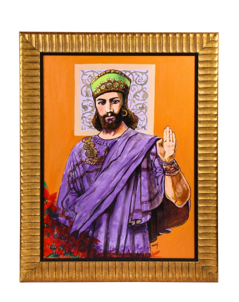 Nasser Ovissi, 'Iranian, Born 1934' "Cyrus The Great" Oil on Canvas Painting.

Very fine quality painting by Persian Artist Nasser Ovissi who is considered to be known as the "Picasso of Iran".

A true modern Iranian masterpiece depicting "King