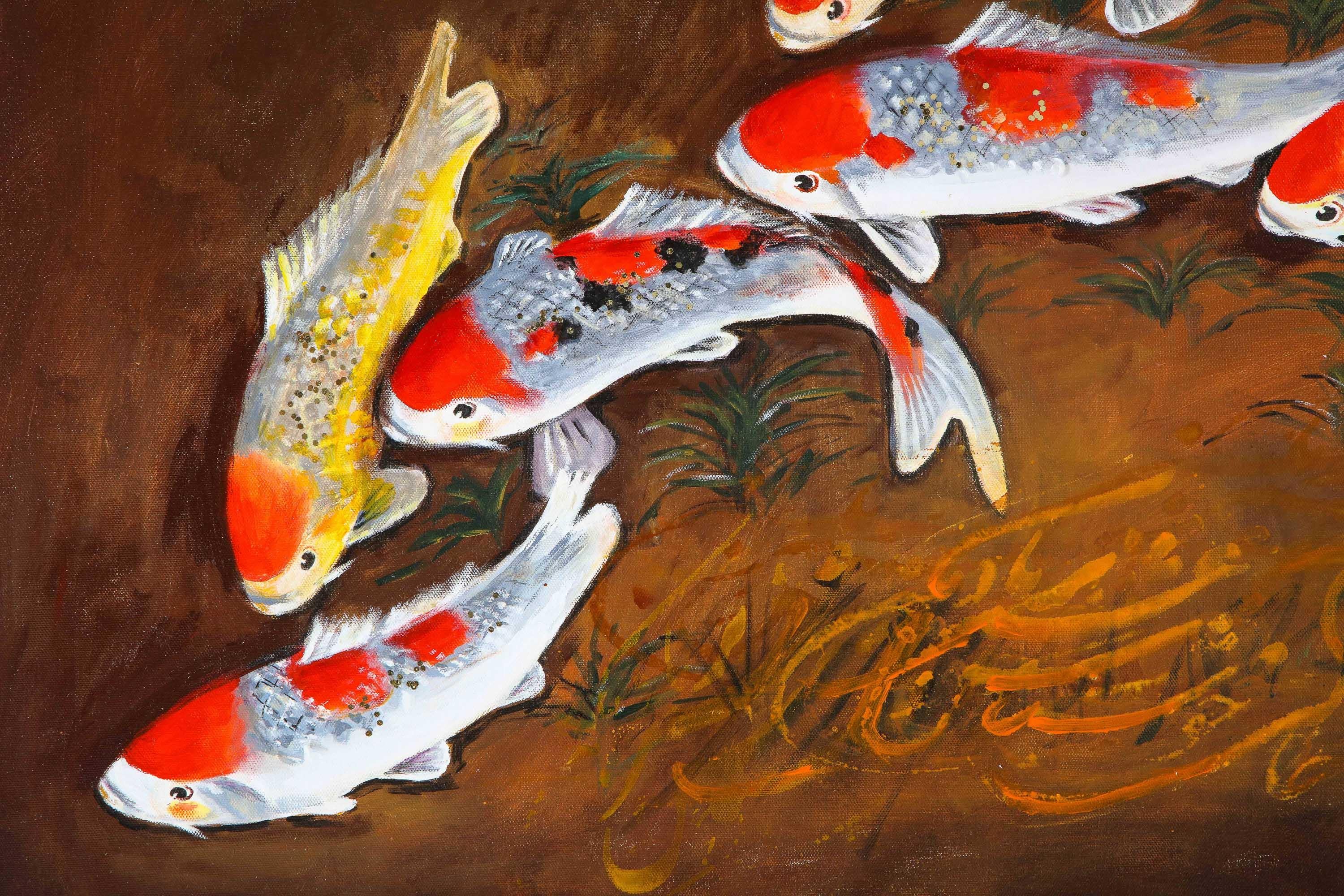 large koi fish painting