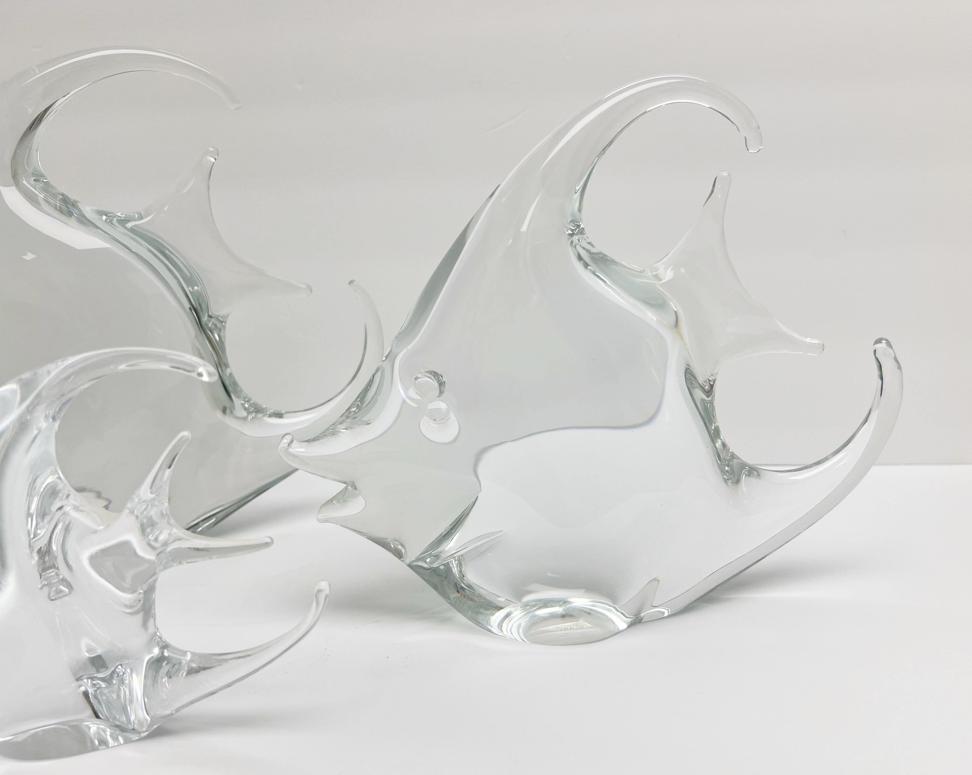 Escultura de cristal de Murano Nasson de la familia del pez ángel 1970s finales del siglo XX en venta