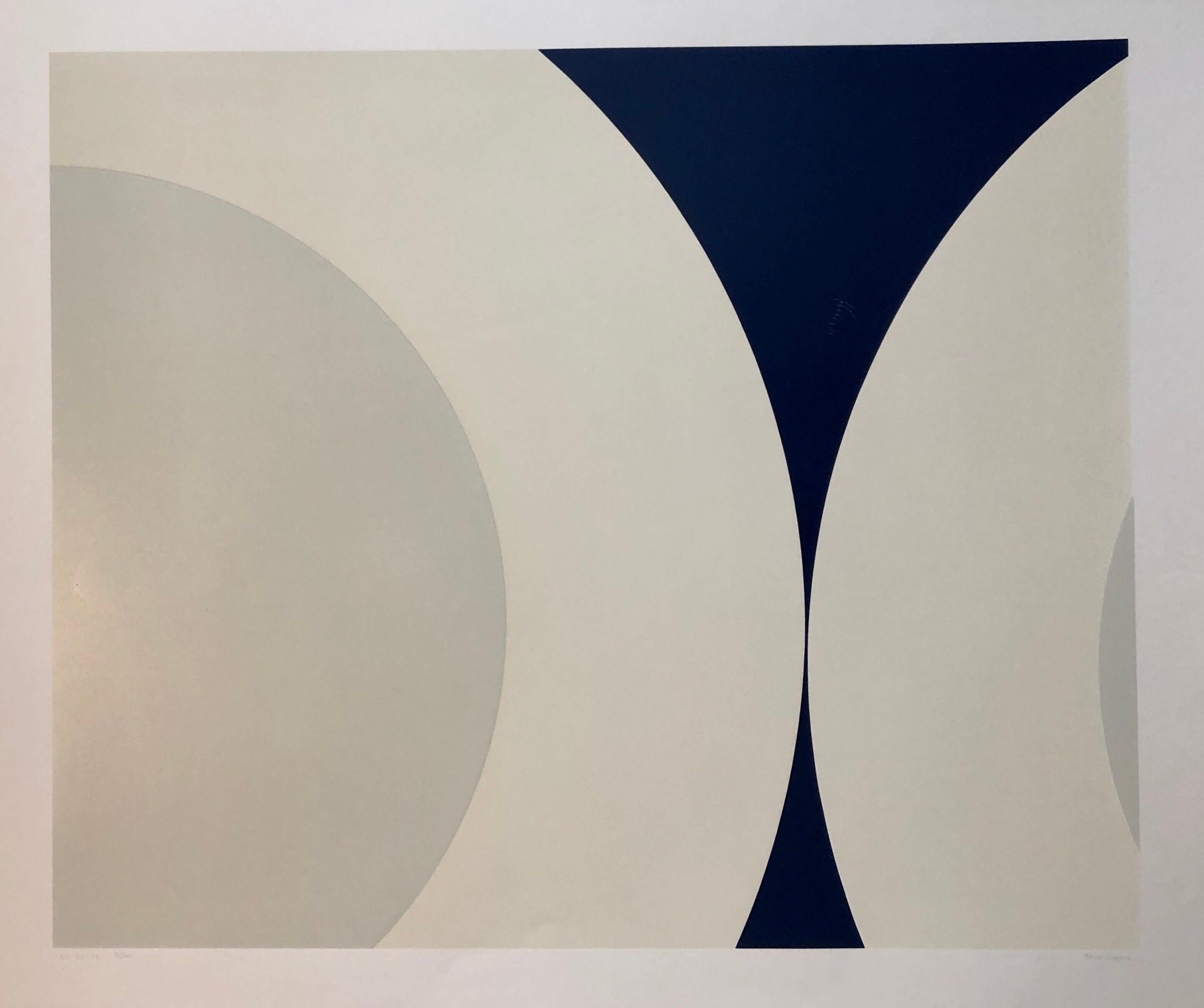 Nassos Daphnis Hard Edged Geometric Abstract Minimalist Silkscreen Op Art Print 2