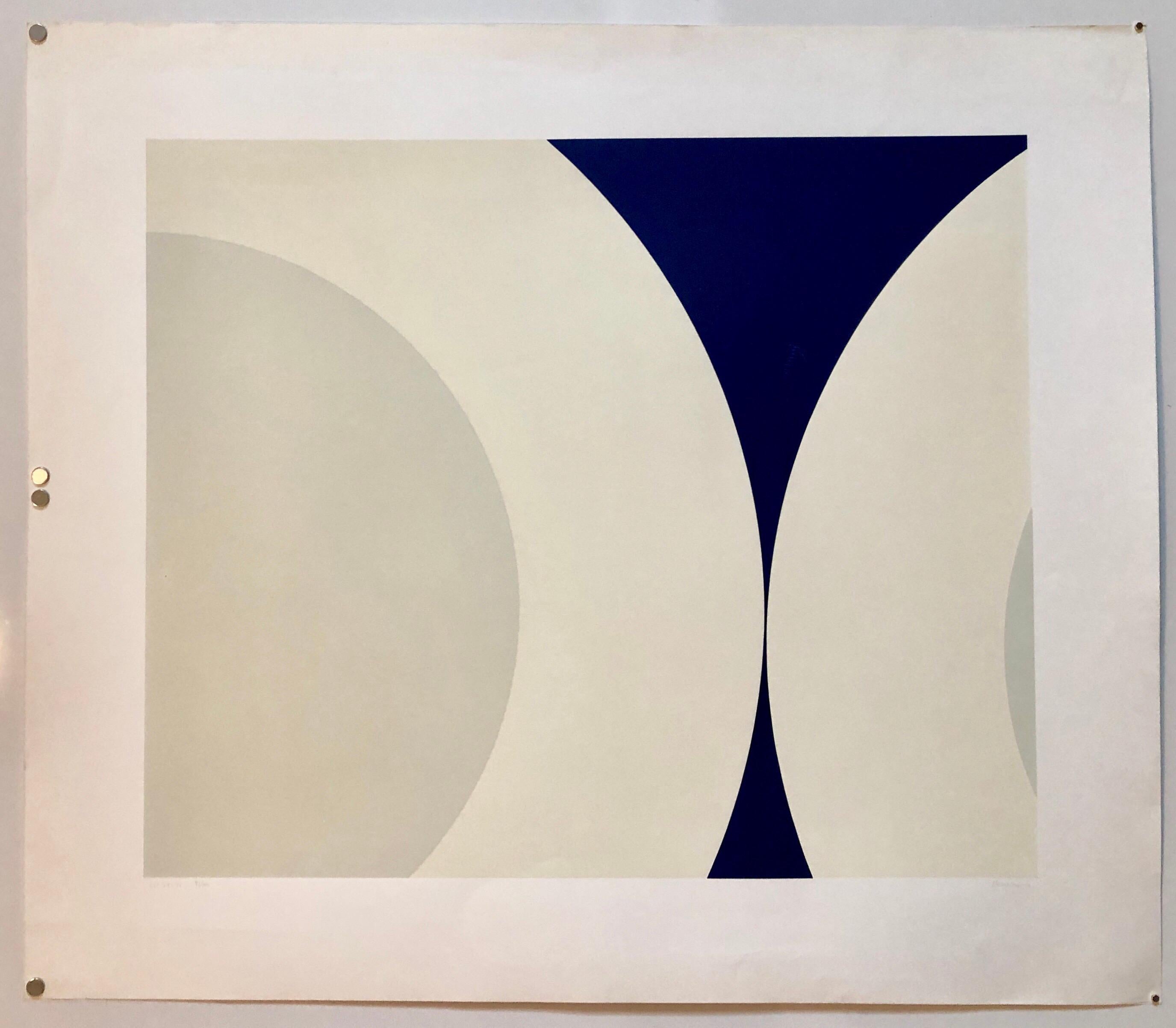 Nassos Daphnis Hard Edged Geometric Abstract Minimalist Silkscreen Op Art Print 6