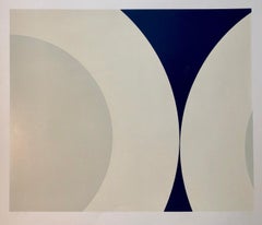 Nassos Daphnis Hard Edged Geometric Abstract Minimalist Silkscreen Op Art Print