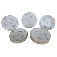 Nast In Paris, Set of 12 Louis XVI Porcelain Plates, 18th Century
