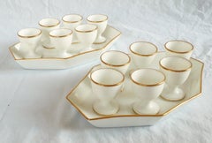 Nast Manufacture : set of 12 Empire Paris porcelain egg cups - circa 1805