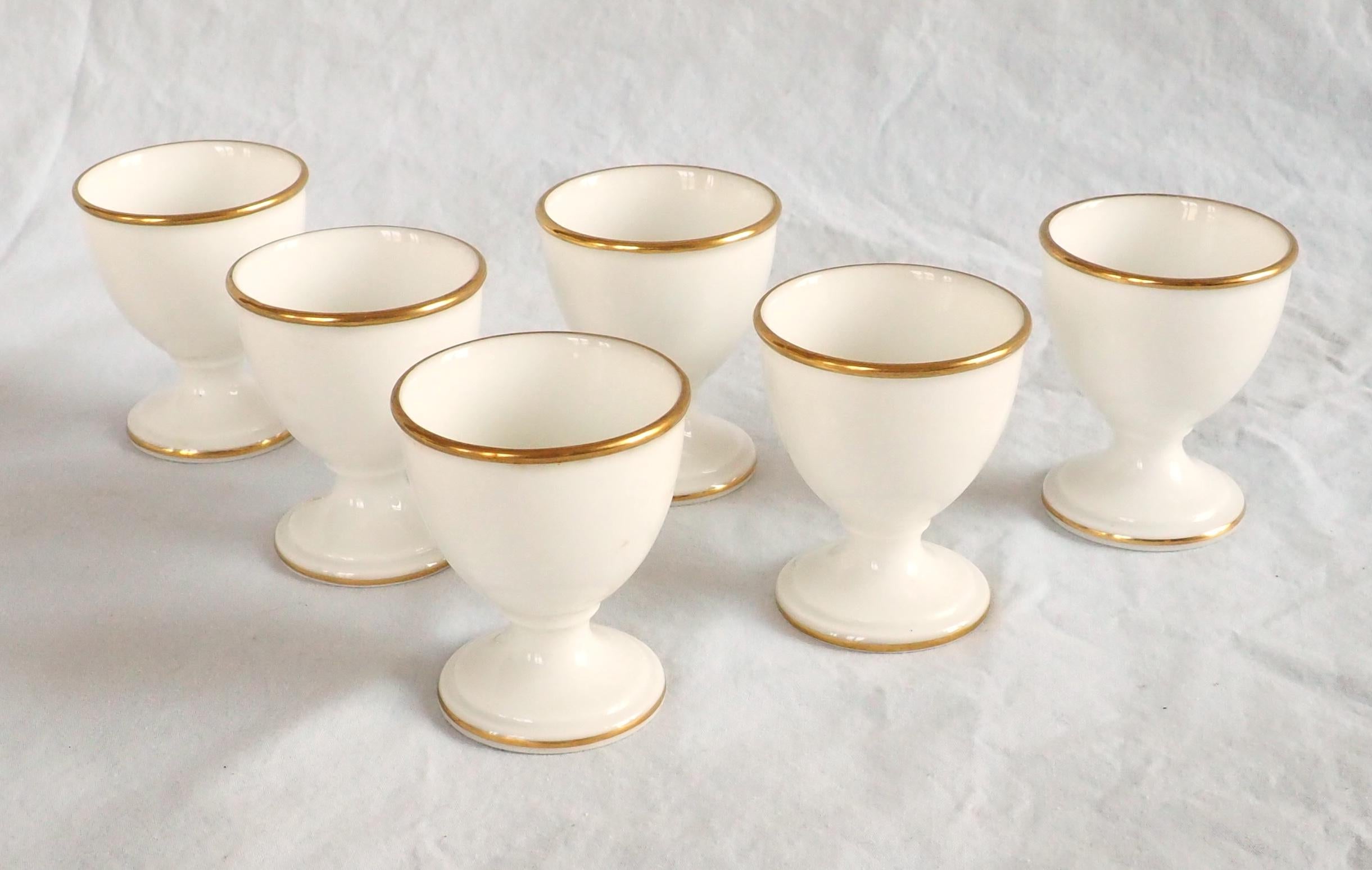 Porcelain Nast Manufacture : set of 12 Empire Paris porcelain egg cups - circa 1805 For Sale