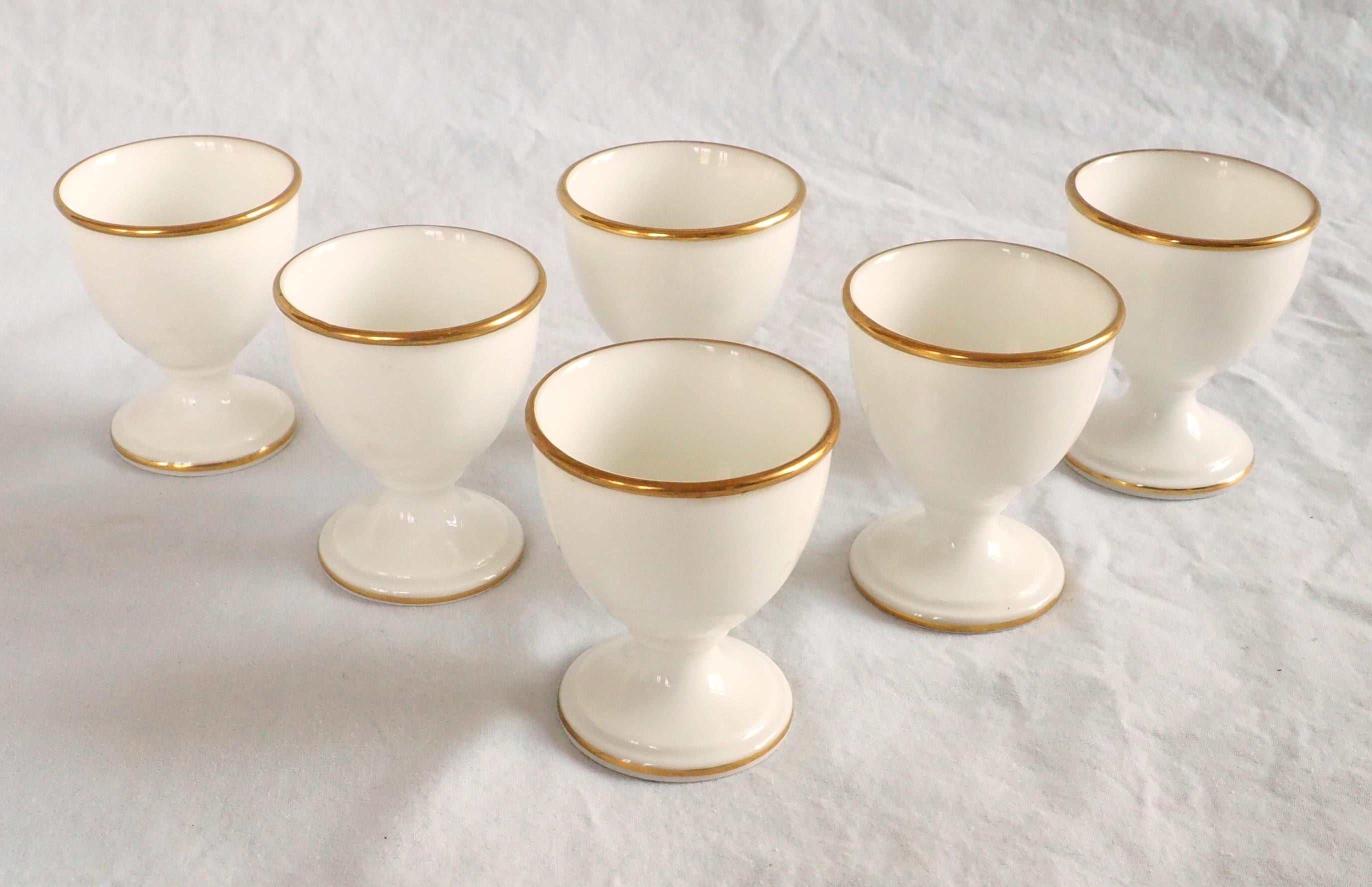 Nast Manufacture : set of 12 Empire Paris porcelain egg cups - circa 1805 For Sale 1