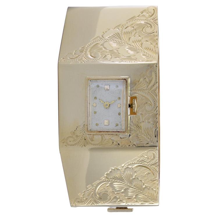 Nastrix Cuff Watch 14K Yellow Gold For Sale