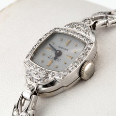 Nastrix Women's 14k Gold and Platinum Hand-Winding Dress Watch w/ Diamond Band