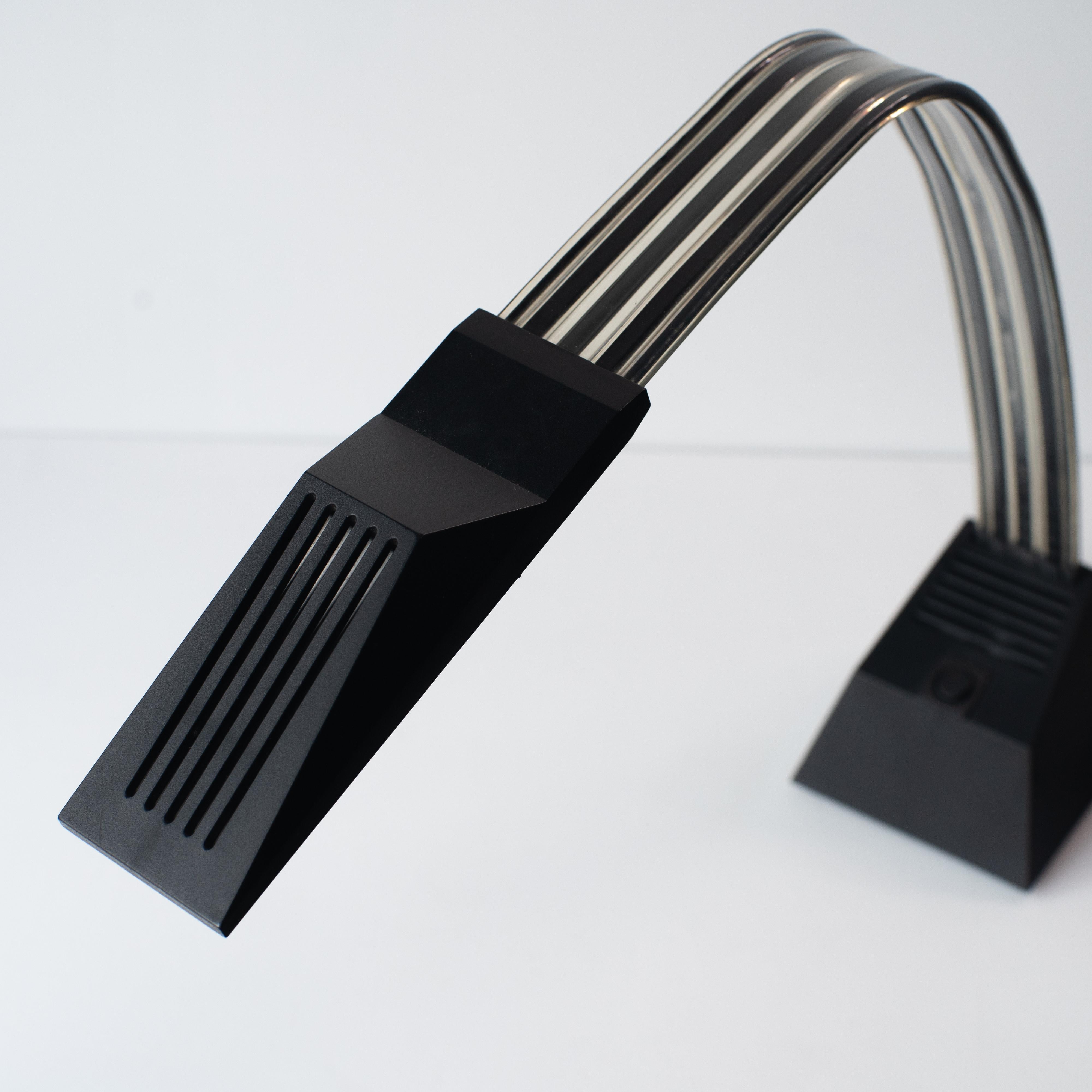 Steel Nastro desk lamp black Stilnovo Italian modern lighting For Sale