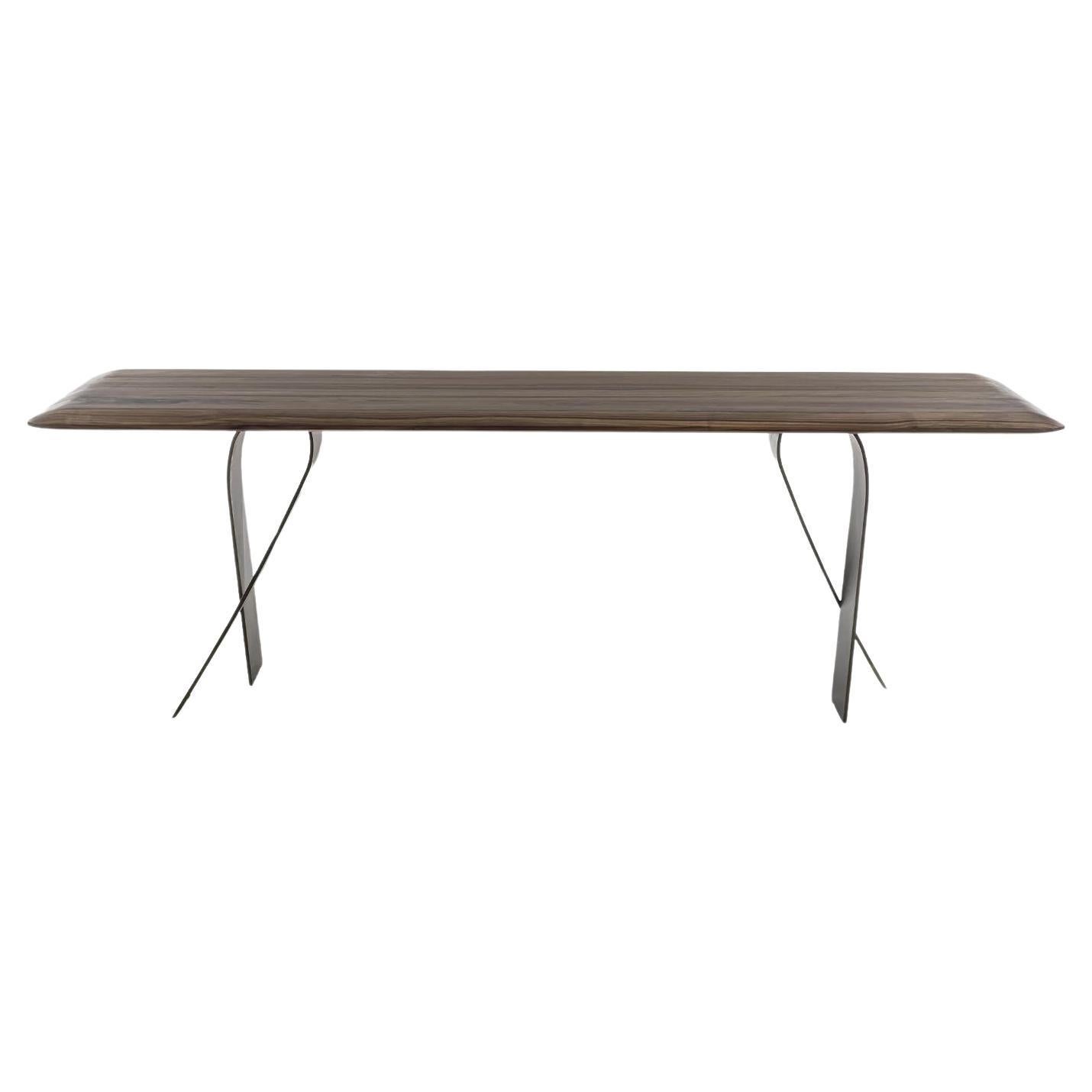 Nastro Wood & Iron Dining Table, Designed by Carlesi Tonelli, Made in Italy For Sale