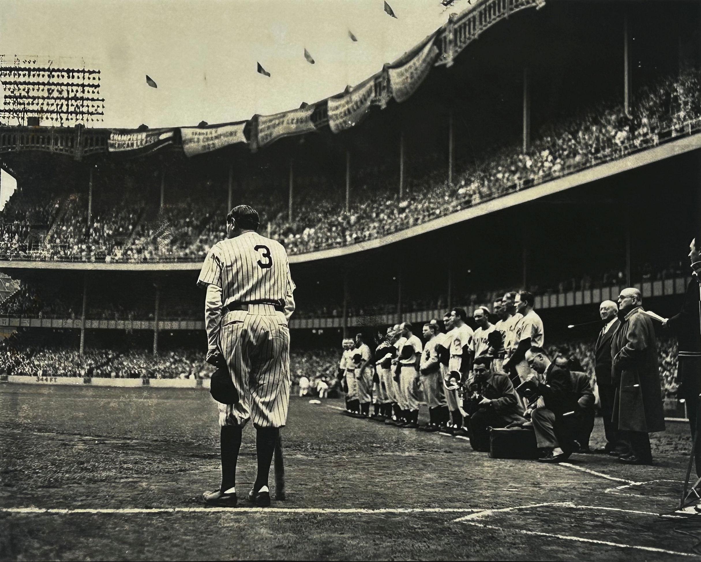 "Babe Bows Out" Nat Fein, Baseball, Babe Ruth, Photographie sportive, Américaine