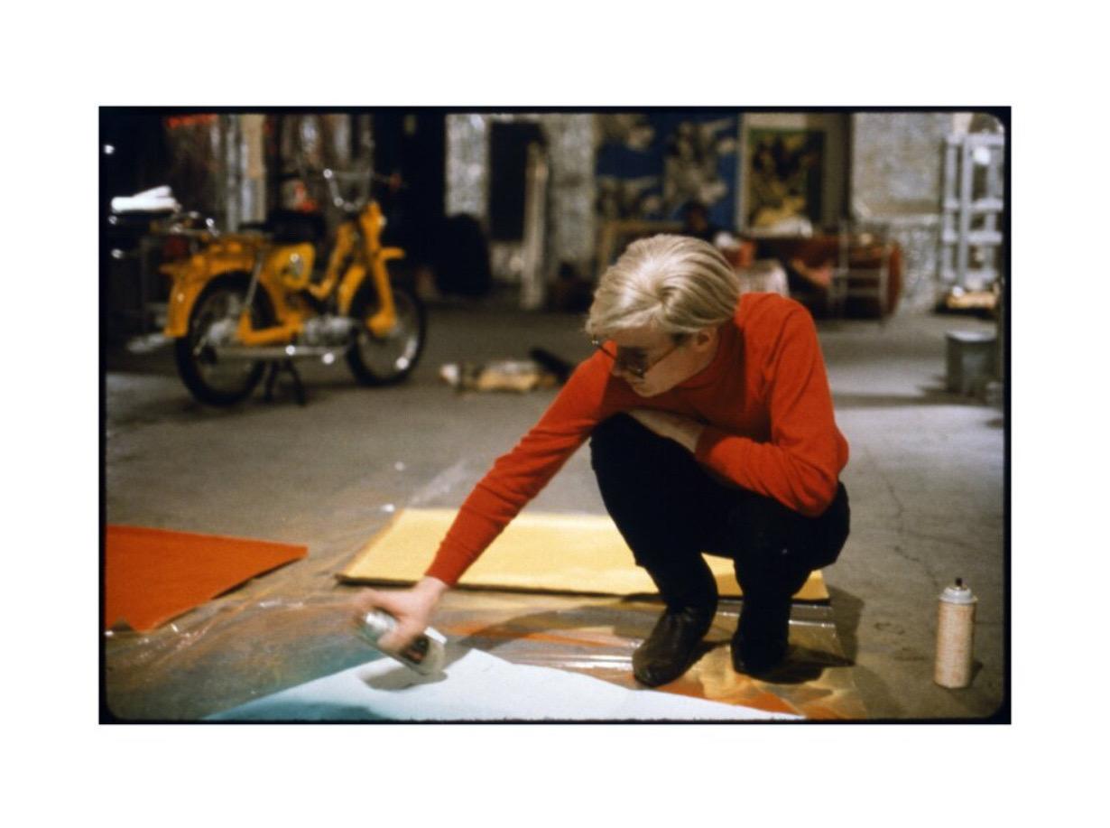 Nat Finkelstein, Andy with Spray Paint and Moped, The Factory NYC, 1966 

Andy Warhol at work making art at The Factory, New York 1966

Image size: 34 x 50 cm
Paper size: 44 x 60 cm 

Semi Gloss 250gsm conservation digital paper. This paper is