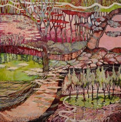 Swimming the Murray at Sunrise - Abstract Landscape by Nat Ward