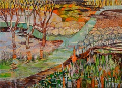 The River Flows Warm #1 - Abstract Landscape by Nat Ward